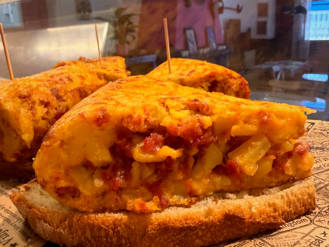 Pincho de tortilla de patata con chistorra